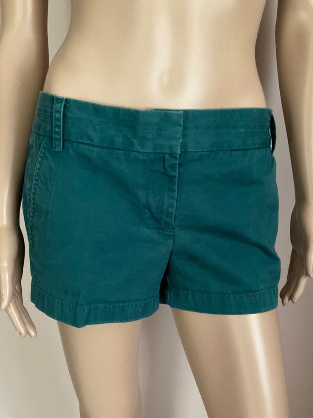 J. CREW Women’s Teal Green 100% Cotton Chino Shorts 3” Inseam
